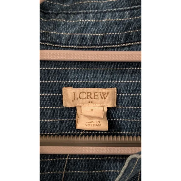 Women's J.CREW Blue & White Striped Denim Mini Dress Size 6 - Picture 3 of 8
